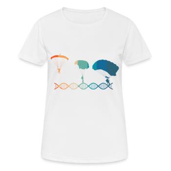 Fallschirme sind Teil meiner DNA - Frauen T-Shirt atmungsaktiv - Weiß - Vorne - AI Model Female 172 dark (172cm)