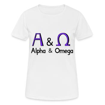 Alpha und Omega - Frauen T-Shirt atmungsaktiv - Weiß - Vorne - AI Model Female 172 dark (172cm)