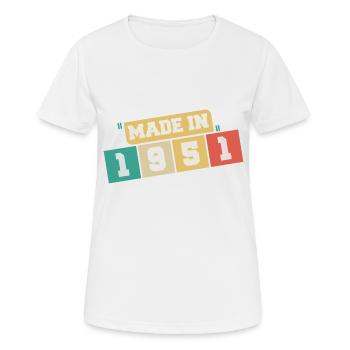 1951 Birthday 1951 Born in 1951 Birthday - Women's Breathable T-Shirt - white - Front - AI Model Female 172 dark (172cm)