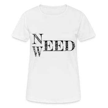Besoin d’herbe noire - T-shirt respirant Femme - blanc - Devant - AI Model Female 172 dark (172cm)