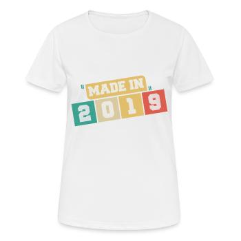 2019 Geburtstag 2019 Jahrgang 2019 Jubiläum - Frauen T-Shirt atmungsaktiv - Weiß - Vorne - AI Model Female 172 dark (172cm)