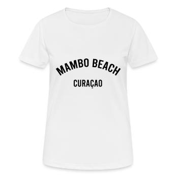 Mambo Beach - Curacao - Dutch Caribbean - Karibik - Frauen T-Shirt atmungsaktiv - Weiß - Vorne - AI Model Female 172 dark (172cm)