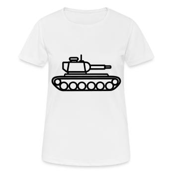 Panzer - Frauen T-Shirt atmungsaktiv - Weiß - Vorne - AI Model Female 172 dark (172cm)