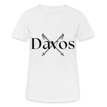 Davos - Ski - Ski - Suisse - Vacances au ski - T-shirt respirant Femme - blanc - Devant - AI Model Female 172 dark (172cm)