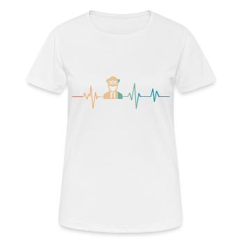 Battement de coeur rétro pilote d’avion - T-shirt respirant Femme - blanc - Devant - AI Model Female 172 dark (172cm)