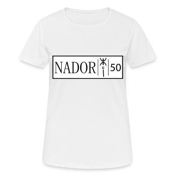 Plaque d'immatriculation Nador 50 Original - T-shirt respirant Femme - blanc - Devant - AI Model Female 172 dark (172cm)
