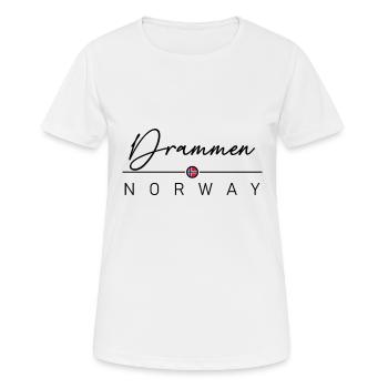 Norvège - Drammen - Norvège - Norvège - T-shirt respirant Femme - blanc - Devant - AI Model Female 172 dark (172cm)