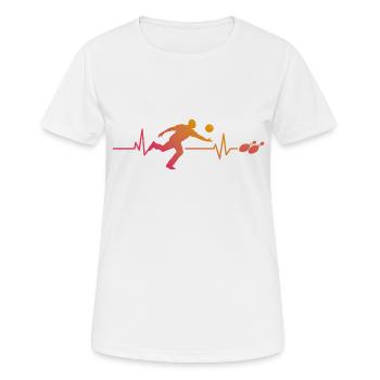 Battement de cœur de bowling - T-shirt respirant Femme - blanc - Devant - AI Model Female 172 dark (172cm)