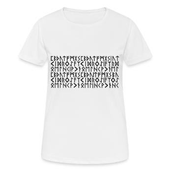 Alphabet Wikinger - Frauen T-Shirt atmungsaktiv - Weiß - Vorne - AI Model Female 172 dark (172cm)