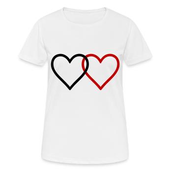 Herzen Paar Liebe - Frauen T-Shirt atmungsaktiv - Weiß - Vorne - AI Model Female 172 dark (172cm)