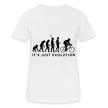evolution_radfahrer_b - Frauen T-Shirt atmungsaktiv - Weiß - Vorne - AI Model Female 172 dark (172cm)