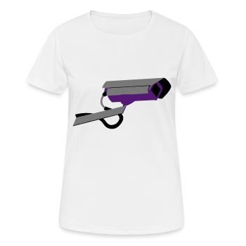 Überwachungskamera - Frauen T-Shirt atmungsaktiv - Weiß - Vorne - AI Model Female 172 dark (172cm)