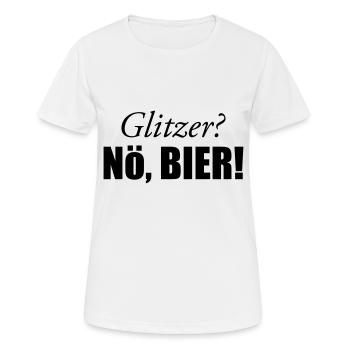 Glitzer - Frauen T-Shirt atmungsaktiv - Weiß - Vorne - AI Model Female 172 dark (172cm)