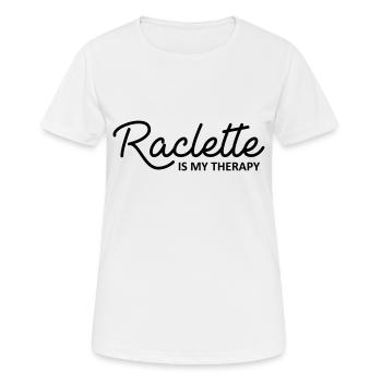 Raclette is my therapy - T-shirt respirant Femme - blanc - Devant - AI Model Female 172 dark (172cm)