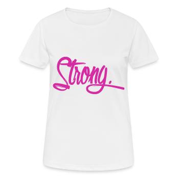 strong violett - Frauen T-Shirt atmungsaktiv - Weiß - Vorne - AI Model Female 172 dark (172cm)