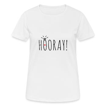 Hourra! poule - T-shirt respirant Femme - blanc - Devant - AI Model Female 172 dark (172cm)