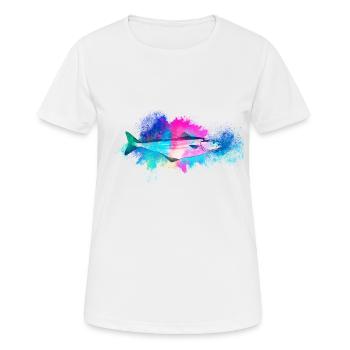 Fisch Köhler farbenfroh - Frauen T-Shirt atmungsaktiv - Weiß - Vorne - AI Model Female 172 dark (172cm)