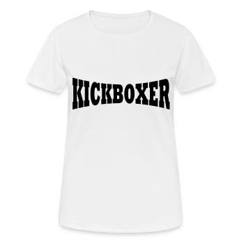 Kickboxer Schriftzug - Frauen T-Shirt atmungsaktiv - Weiß - Vorne - AI Model Female 172 dark (172cm)