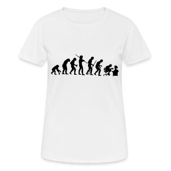evolution - Frauen T-Shirt atmungsaktiv - Weiß - Vorne - AI Model Female 172 dark (172cm)
