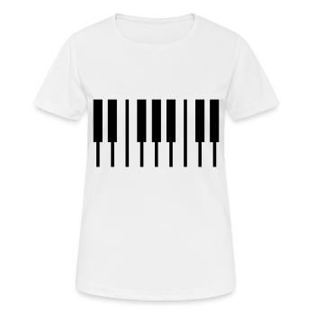 Clavier de piano - T-shirt respirant Femme - blanc - Devant - AI Model Female 172 dark (172cm)