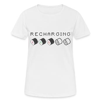 Rechargement Pixel Sushi - T-shirt respirant Femme - blanc - Devant - AI Model Female 172 dark (172cm)