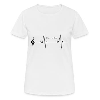 Music is life - Women's Breathable T-Shirt - white - Front - AI Model Female 172 dark (172cm)