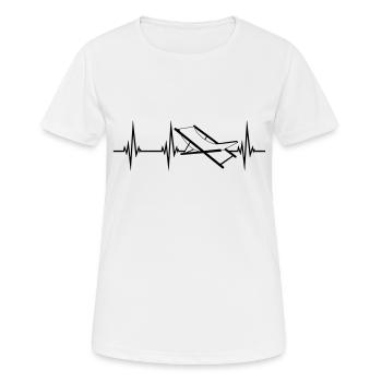 puls herzschlag frequenz strandstuhl liegestuhl ur - Frauen T-Shirt atmungsaktiv - Weiß - Vorne - AI Model Female 172 dark (172cm)