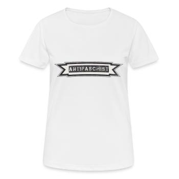 ANTIFASCHIST BANNER STOLZ DRAUF - Frauen T-Shirt atmungsaktiv - Weiß - Vorne - AI Model Female 172 dark (172cm)