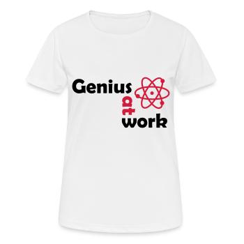 genius at work - Frauen T-Shirt atmungsaktiv - Weiß - Vorne - AI Model Female 172 dark (172cm)