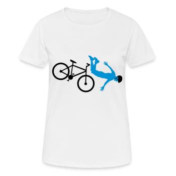 accident de vélo chute casque de vélo vélo vélo stu - T-shirt respirant Femme - blanc - Devant - AI Model Female 172 dark (172cm)