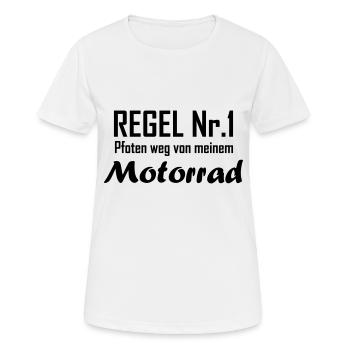 Regel Nr 1 motorrad - Frauen T-Shirt atmungsaktiv - Weiß - Vorne - AI Model Female 172 dark (172cm)