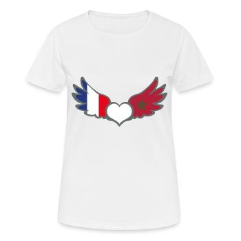 Drapeaux Français et Marocain France Maroc II - T-shirt respirant Femme - blanc - Devant - AI Model Female 172 dark (172cm)