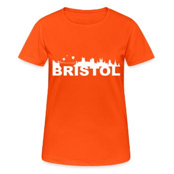 Bristol England capital skyline UK - T-shirt respirant Femme - orange néon - Devant - AI Model Female 172 dark (172cm)