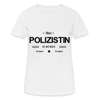 Beste Polizistin - Frauen T-Shirt atmungsaktiv - Weiß - Vorne - AI Model Female 172 dark (172cm)