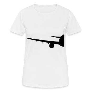 Moitié moitié divisé avant avant avion voler pilot - T-shirt respirant Femme - blanc - Devant - AI Model Female 172 dark (172cm)