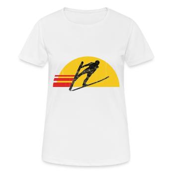 Skispringen Retro Skispringer - Frauen T-Shirt atmungsaktiv - Weiß - Vorne - AI Model Female 172 dark (172cm)