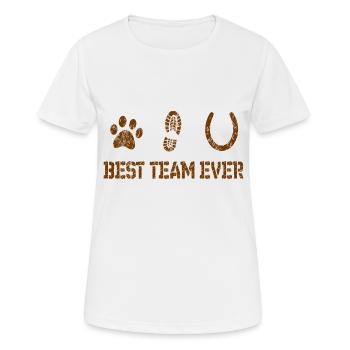 Dog horse riding riding horse and dog - Women's Breathable T-Shirt - white - Front - AI Model Female 172 dark (172cm)