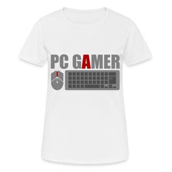 PC Gamer Souris Clavier Clavier Gaming Gaming - T-shirt respirant Femme - blanc - Devant - AI Model Female 172 dark (172cm)