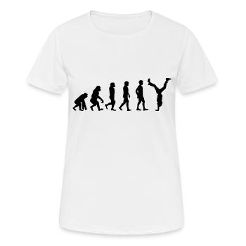 Piste évolution gymnaste acrobatie gymnastique - T-shirt respirant Femme - blanc - Devant - AI Model Female 172 dark (172cm)