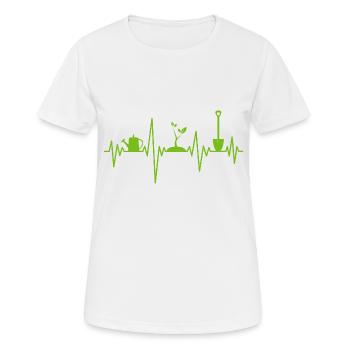 Garten Gärtner Gartenarbeit Herzschlag - Frauen T-Shirt atmungsaktiv - Weiß - Vorne - AI Model Female 172 dark (172cm)