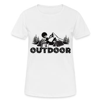 Outdoor Fans - Frauen T-Shirt atmungsaktiv - Weiß - Vorne - AI Model Female 172 dark (172cm)