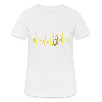 Allah Islam Muslim Islamisch Herzschlag - Frauen T-Shirt atmungsaktiv - Weiß - Vorne - AI Model Female 172 dark (172cm)