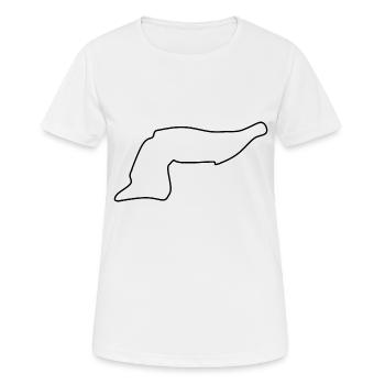 Imola Rennstrecke - Frauen T-Shirt atmungsaktiv - Weiß - Vorne - AI Model Female 172 dark (172cm)