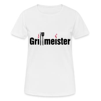 Grillmeister mit Grillbesteck - Frauen T-Shirt atmungsaktiv - Weiß - Vorne - AI Model Female 172 dark (172cm)