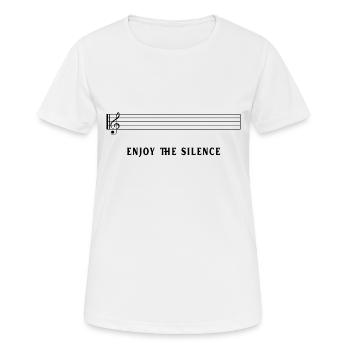 enjoy the silence - Women's Breathable T-Shirt - white - Front - AI Model Female 172 dark (172cm)