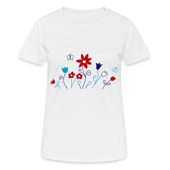 Jardin fleuri - T-shirt respirant Femme - blanc - Devant - AI Model Female 172 dark (172cm)