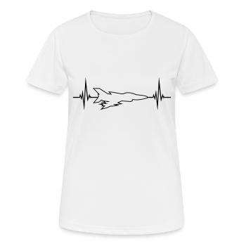 Fighter Bomber Fighter Aircraft Heartbeat - Women's Breathable T-Shirt - white - Front - AI Model Female 172 dark (172cm)