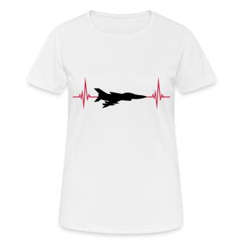 Heartbeat Fighter Jet Jet - Women's Breathable T-Shirt - white - Front - AI Model Female 172 dark (172cm)