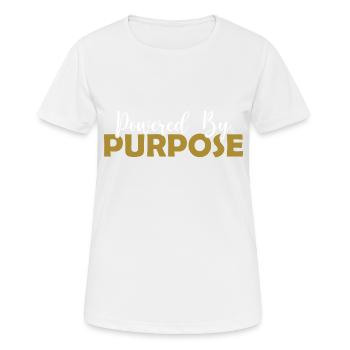 Propulsé par l’objectif - T-shirt respirant Femme - blanc - Devant - AI Model Female 172 dark (172cm)