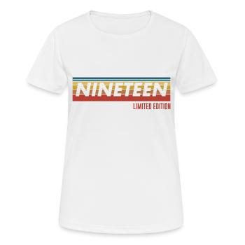 Cadeau de 19e anniversaire Dix-neuf - T-shirt respirant Femme - blanc - Devant - AI Model Female 172 dark (172cm)